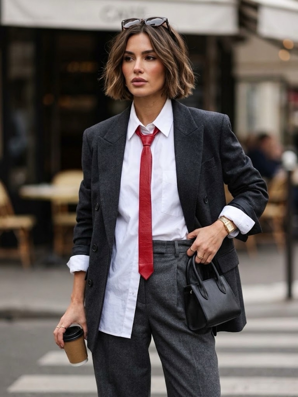 Vintage Red Leather Tie